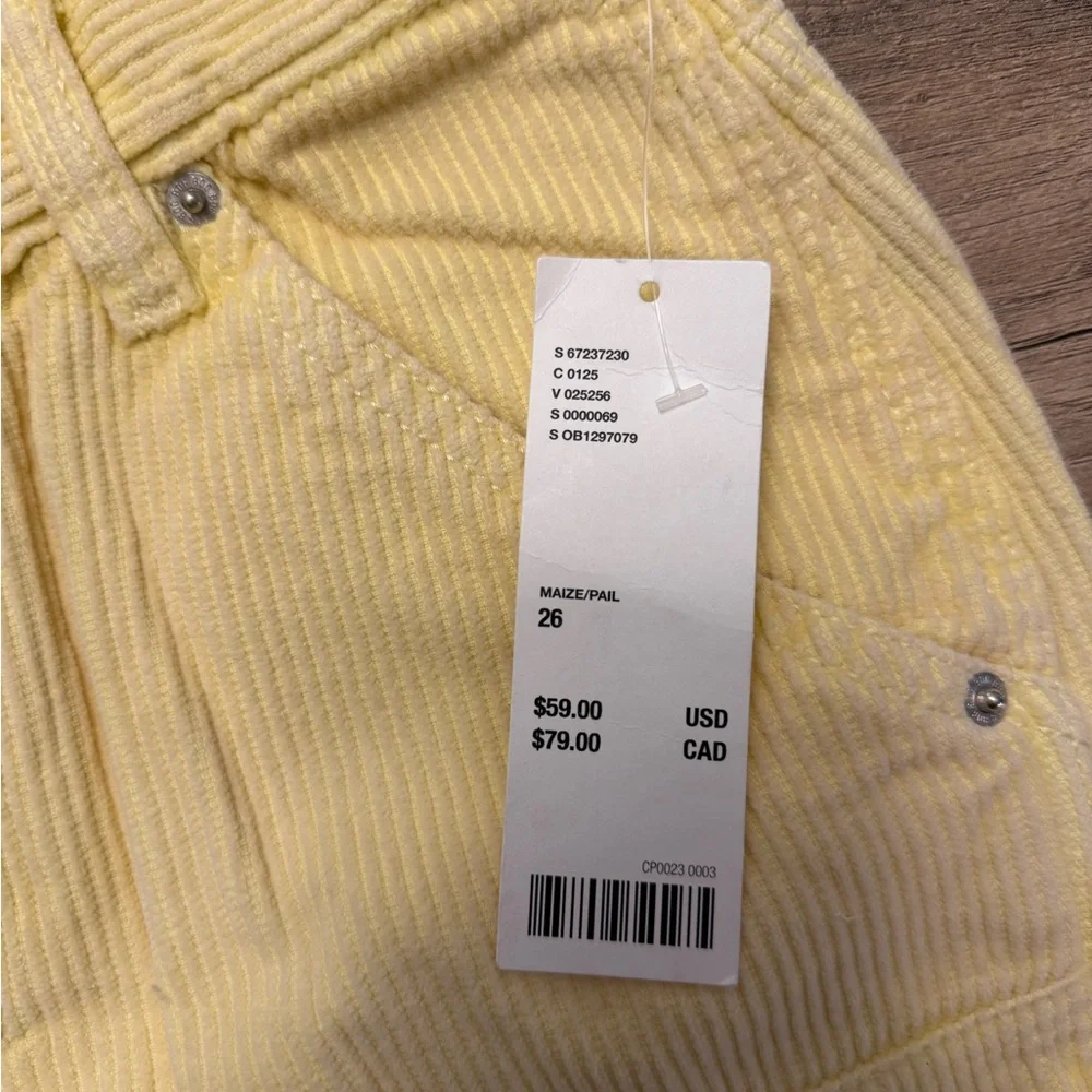 Size 26 Yellow Urban Outfitters Cut Off Jean Shorts - Picture 2 of 5